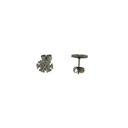 earrings stud steel silver snowflakes1